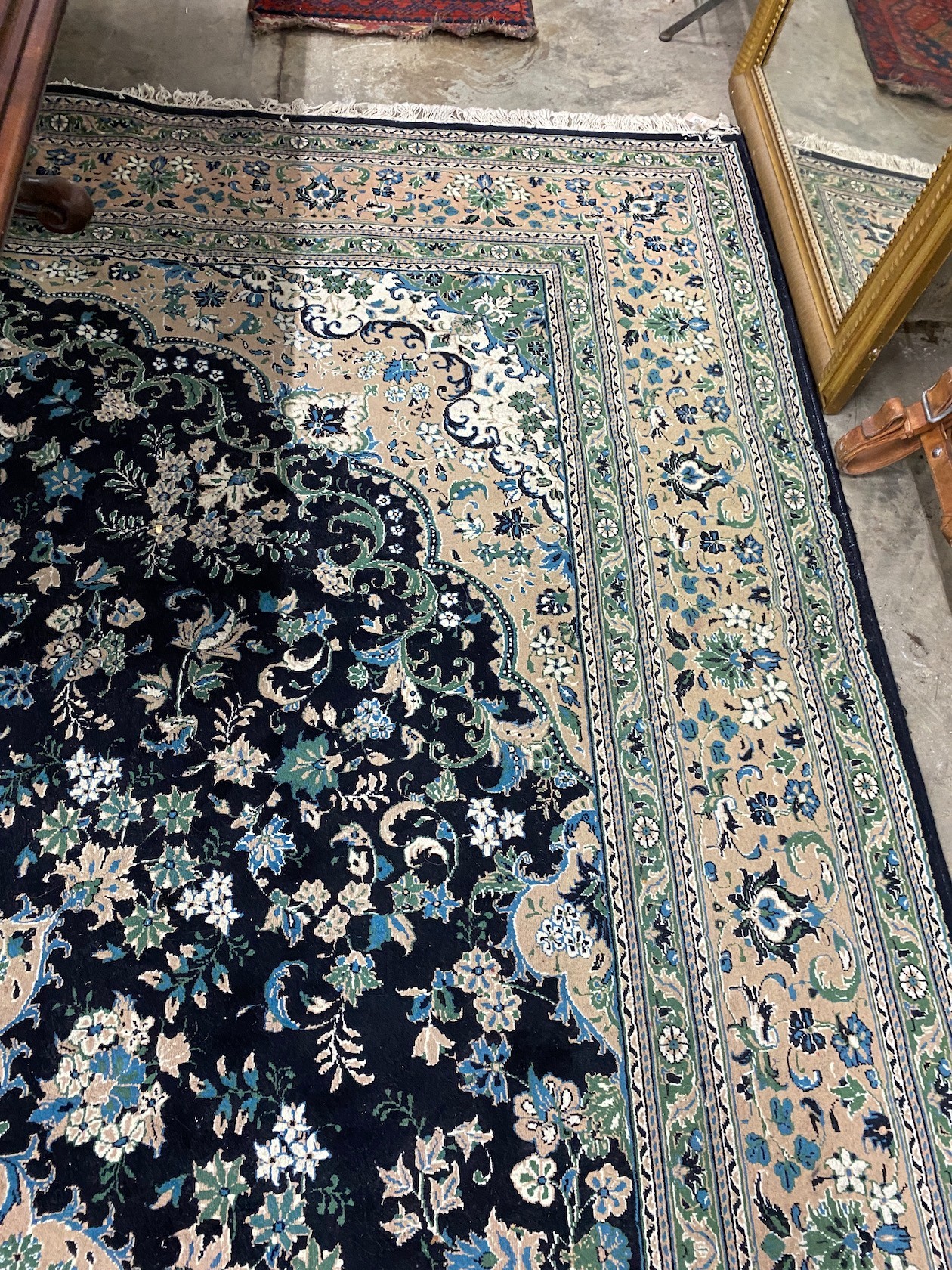 A North West Persian blue floral ground carpet, 400 x 302cm